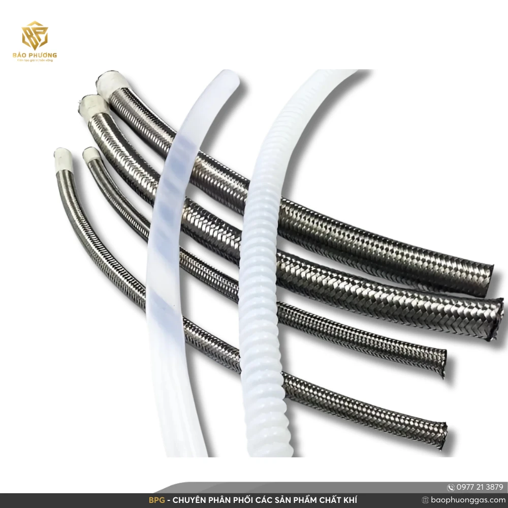Ống mềm Teflon chịu áp DN4mm, L=750mm, G5/8”, WP20Mpa