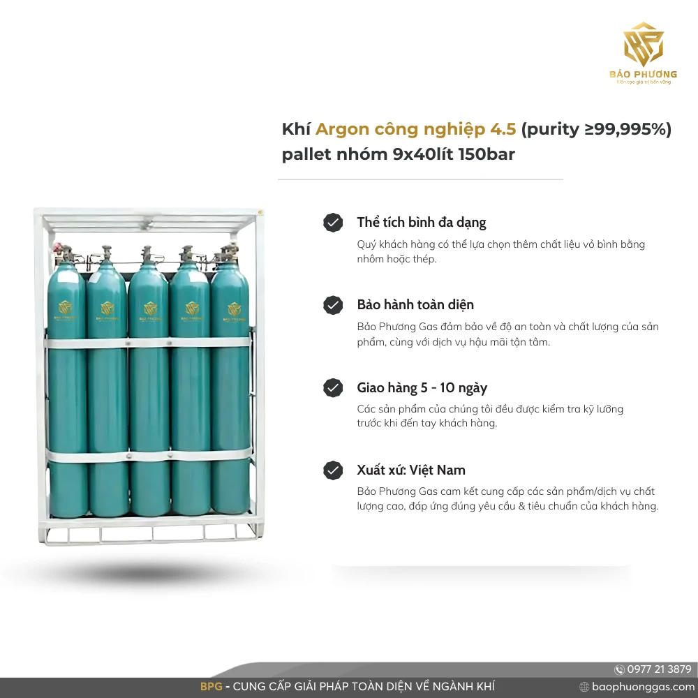 Khí Argon công nghiệp 4.5 (purity ≥99,995%) pallet nhóm 9x40lít 150bar (1)