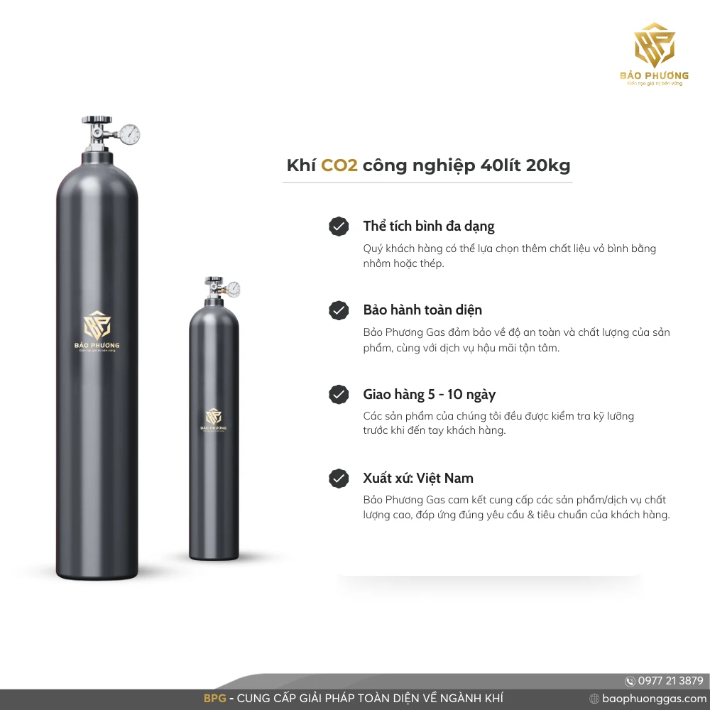 Khí CO2 công nghiệp 40lít 20kg