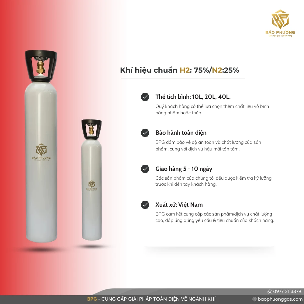 Khí hiệu chuẩn H2 75%N225%